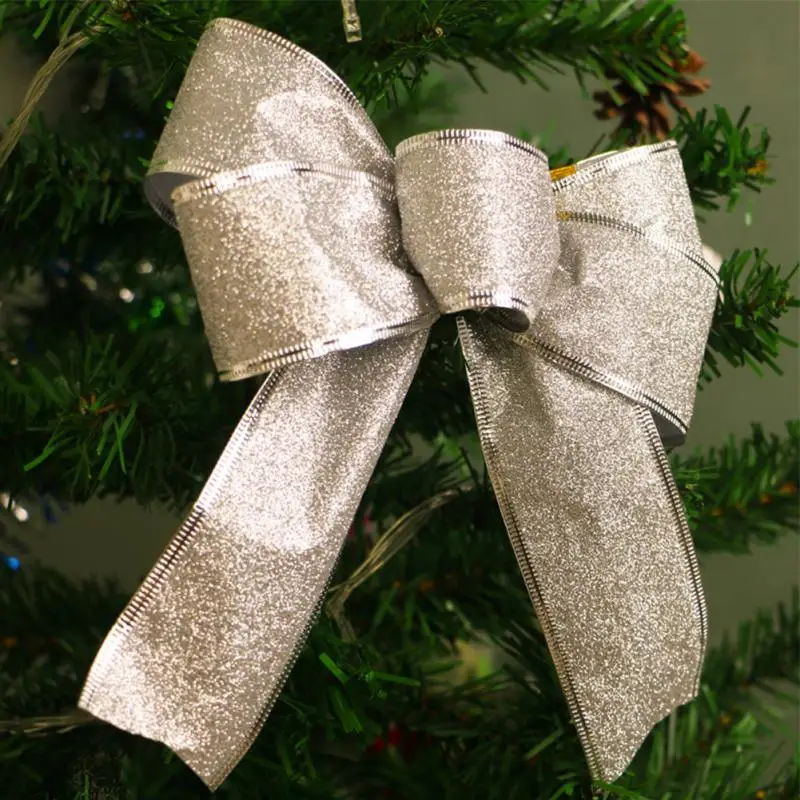 New Ribbon Christmas Decoration Bow pendant ornaments Santa Claus bell of Christmas tree Bows Christmas decorations trees
