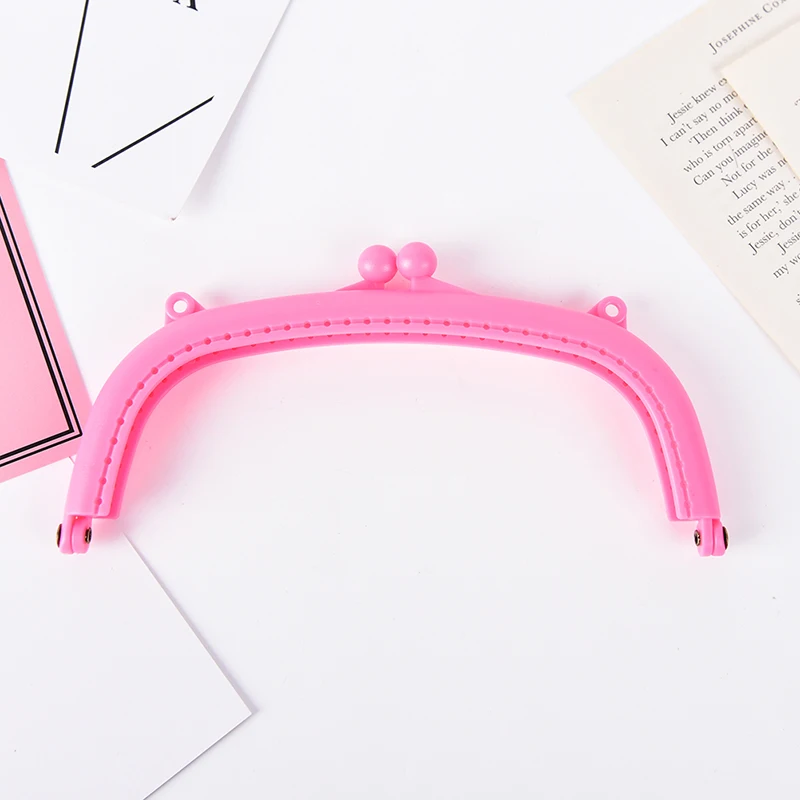pink 1 шт. 16 см полимерный Кошелек для монет сумка дуговая Рамка застежка заклепка Сумочка DIY - Цвет: pink