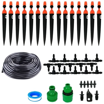 

DIY Garden Irrigation System, 15M 1/4 inch Pipe Drip Irrigation Kit, Plant Irrigation Kit, Micro-Drip Irrigation System