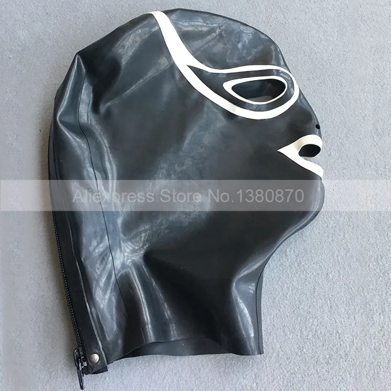 Хэллоуин унисекс капюшон резиновая латексная маска для косплея молния сзади