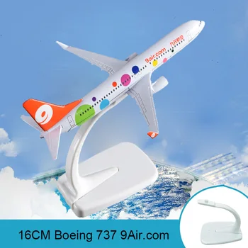 

16CM Boeing 737 9Air.com Airplane Model Nine Yuan Airway Airbus Alloy Aircraft Model Aviation for Birthday Holiday Gift souvenir