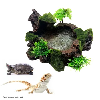 

Lifelike Simulation Ornament For Bearded Dragon Feeding Pet Supplies Artificial Tree Trunk Tank Decor Resin Reptile Platform