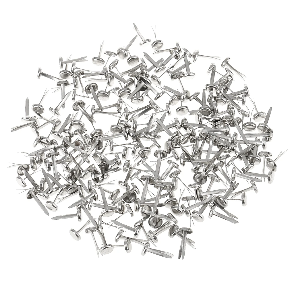 200Pcs Silver Metal Paper Fasteners MINI Brads Split Pins for DIY Projects - 0.24x0.51inch