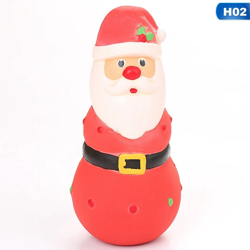 Собака латексная пищащая игрушка смешной Санта Клаус Лось Рождественская кукла на дерево собака чистка зубов Жевательная обучающая игрушка продукция для домашних животных
