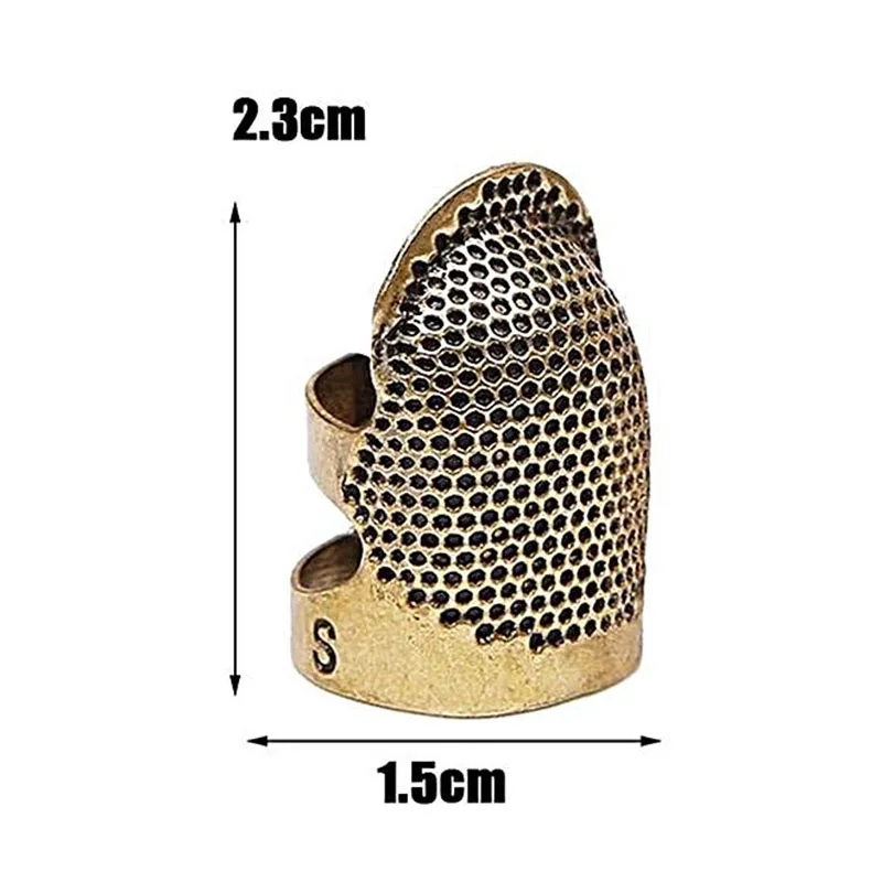S Retro Handworking Sewing Thimble Finger Protector Needlework Metal Brass Sewing Thimble DIY Sewing Tools Accessories - Цвет: S