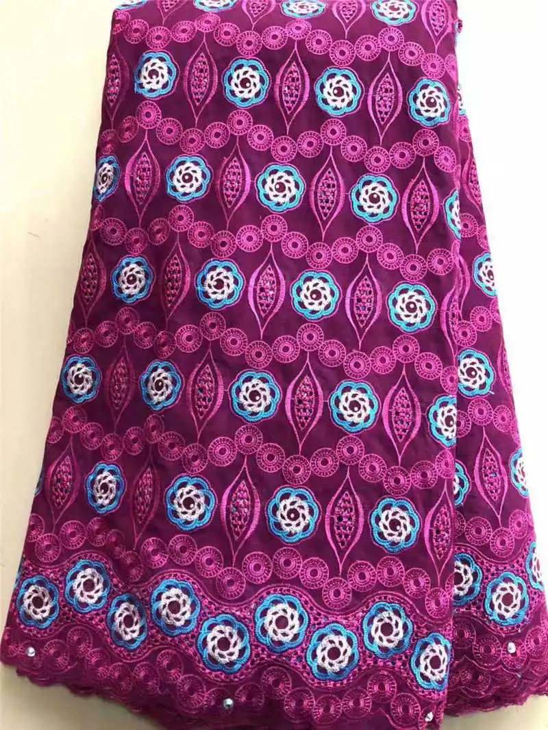 

factory price LatestAfrican lace fabric 2019 Dry cotton swiss lace fabric With heavy stones for Christmas party dresses Winn928y
