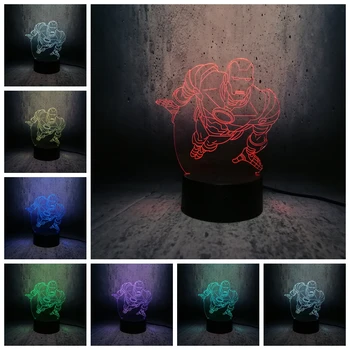 

3D Lamp Cartoon figure Iron Man USB led bulb Night Light touch RC remote lamp Home Decor Lighting Boy gift best teenager gifts