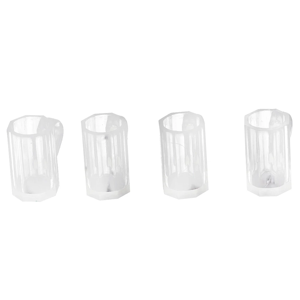 4pcs Dollhouse Miniature Plastic Clear Beer Mugs Cup Kitchen Bar Tableware Accessory 1:12