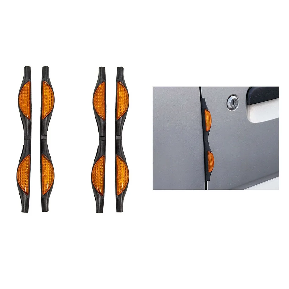 Car Door Protectors Reflectors Door Guards Prevent Scratches Protect Edges Yellow Waterproof Anti-collision Strip 4/2PCS car door edge guards,car door anti collision strip,car door protector,car door edge protector,car door rubber protector