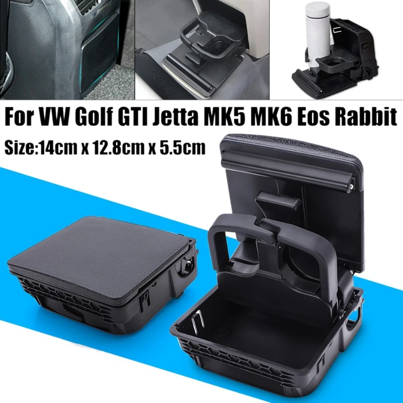

Car Central Console Armrest Rear Cup Drink Holder Rear Vent Cup Holder for Volkswagen Jetta MK5 5 Golf MK6 6 MKVI 1K0862532C