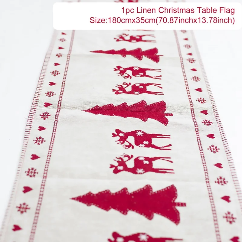 PATIMATE Рождественский стол флаг Санта Клаус скатерть с изображением оленя веселое Рождественское украшение для дома рождественские украшения подарки на год - Цвет: table flag 2
