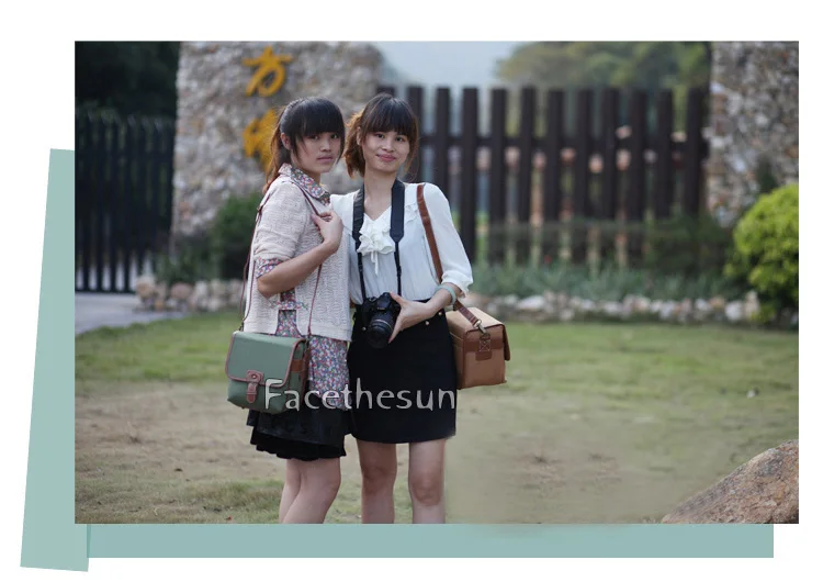 PU Leather vintage camera shoulder bag YYOld -7