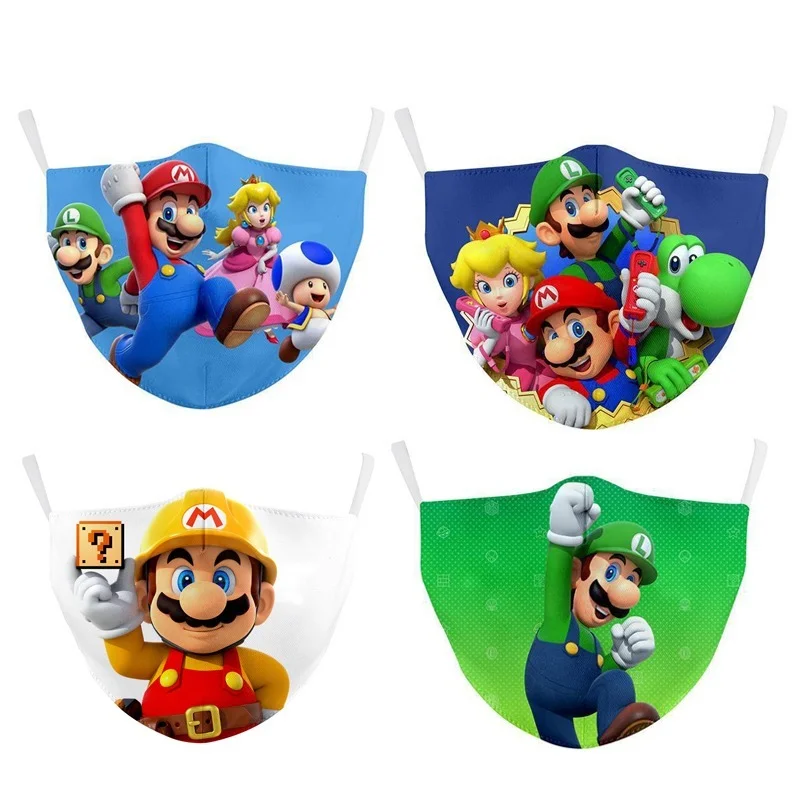 Маска для лица Super Mario детей моющаяся Тканевая маска пыленепроницаемый фильтр