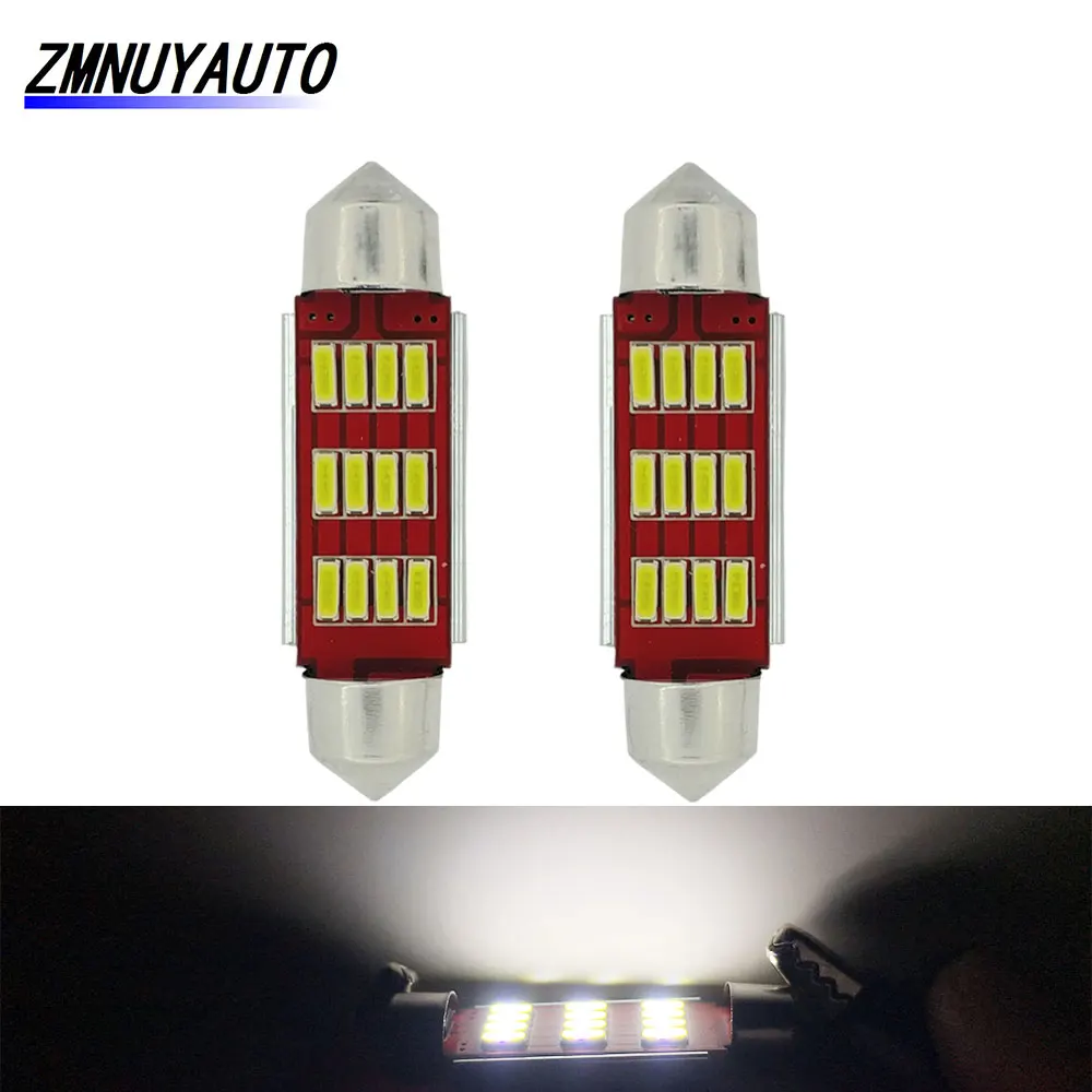 

2PCS C5W C10W 4014 LED Car Reading Light Auto Festoon Interior Dome Lamp Bulb 31mm 36mm 39mm 41mm 6000k white Car Styling DC12V