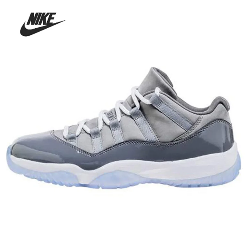 Nike Air Jordan 11 Ретро стиль низкая крутая серая оригинальная мужская обувь дышащая