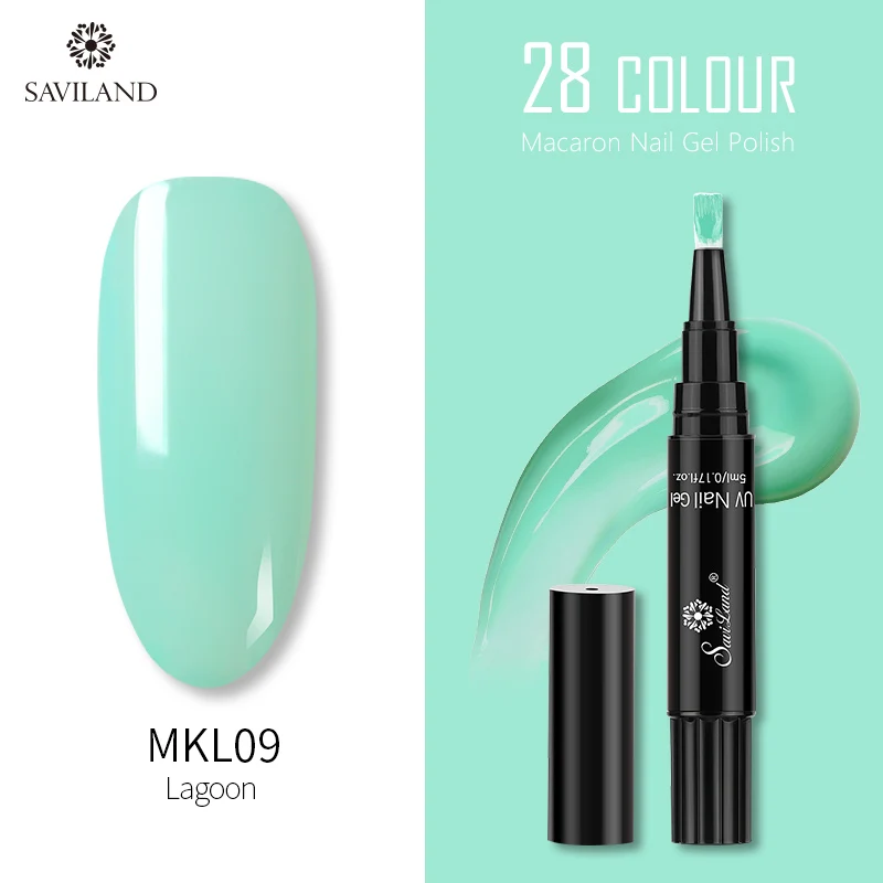 SAVILAND Macaron 28 цветов гель лак для ногтей ручка новейший блеск замачивающийся лак для ногтей праймер верхнее покрытие waldler УФ инструменты для дизайна ногтей - Цвет: MKL09