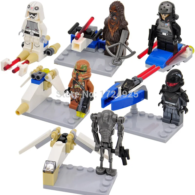 

Single Sale Star Wars Figure Set trooper bacca Battle Droid Building Blocks Models Toys Bela 10384-10389 Legoing