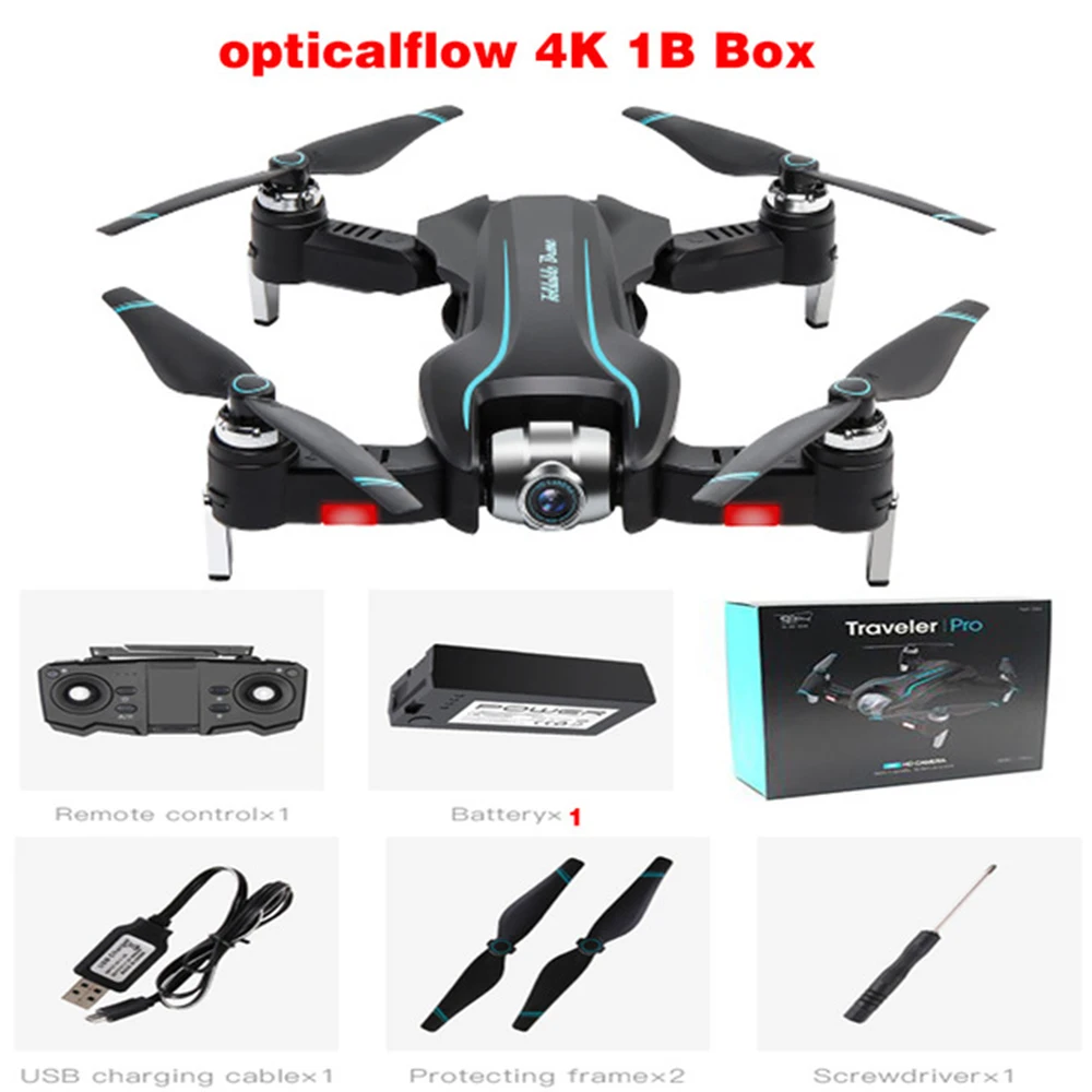 4K 1B Box Радиоуправляемый квадрокоптер S17 Дрон 4K HD 50X зум широкоугольная Двойная камера Wi-Fi FPV складной селфи дроны Профессиональный следущий за мной вертолет - Цвет: 4K 1B Box
