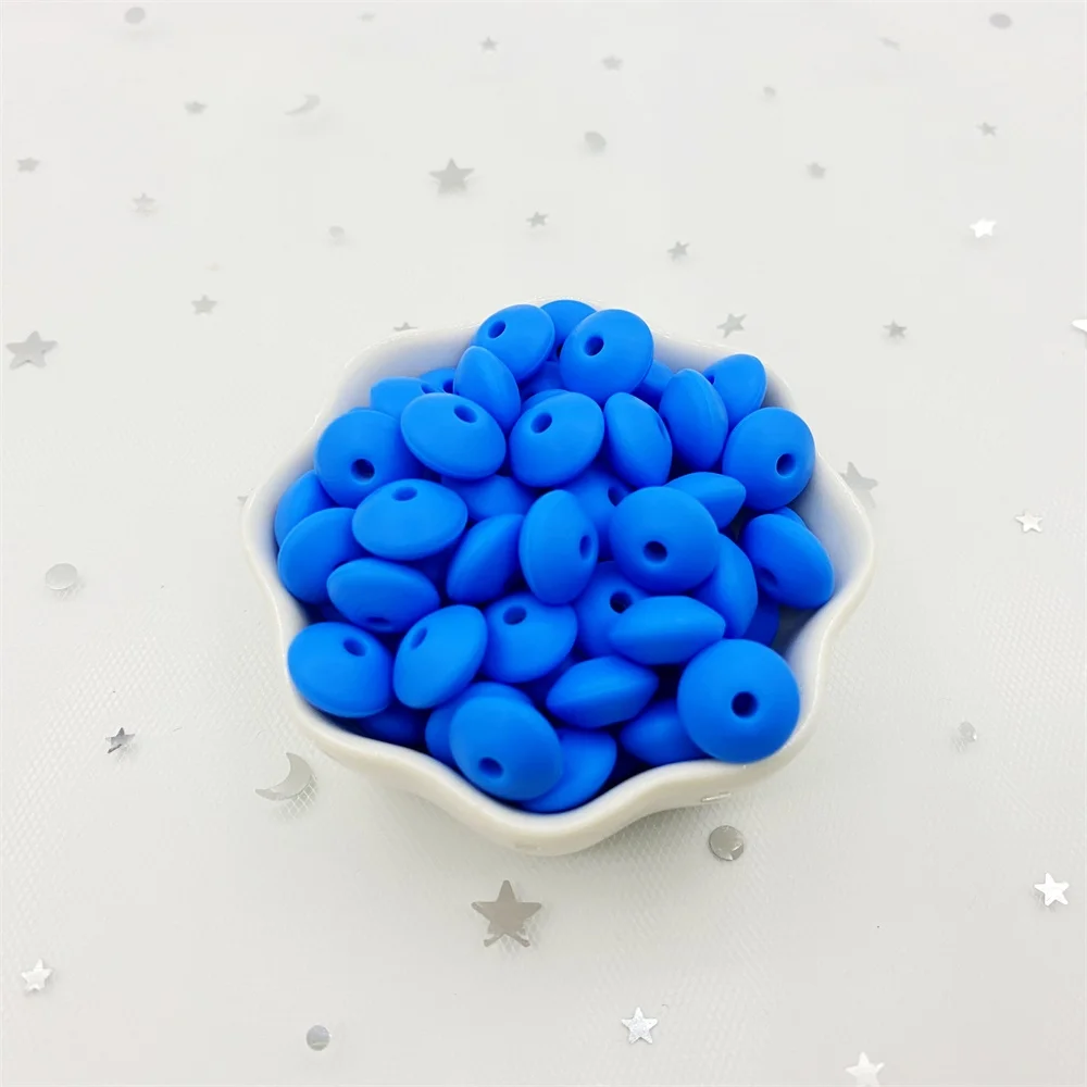 100 개 12mm 렌즈 콩 실리콘 비즈 젖니 목걸이  Teether 장난감 액세서리 실리콘 젖꼭지 체인 비즈 DIY 완구