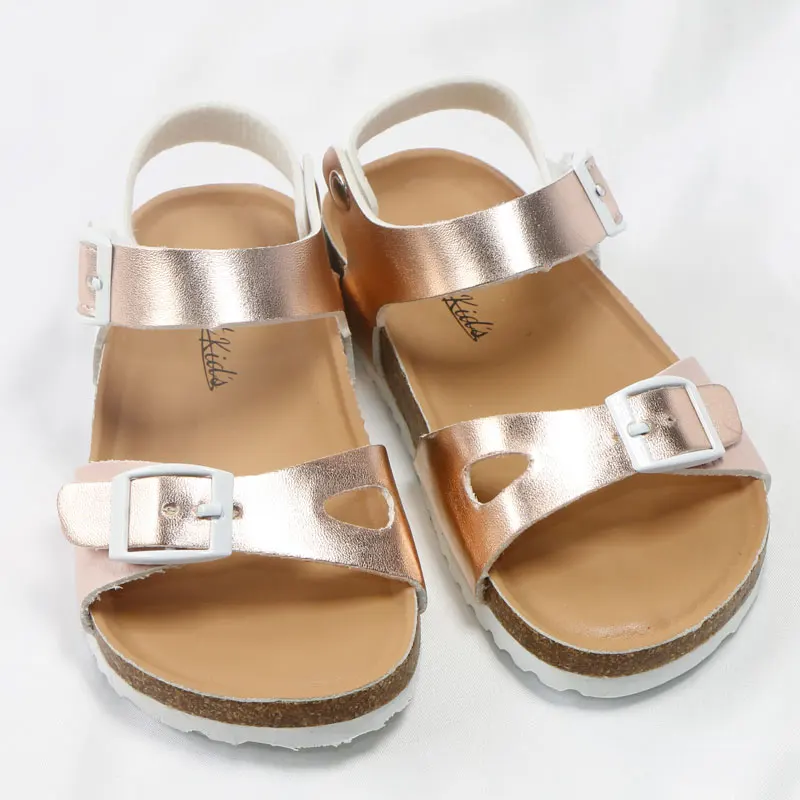 children's sandals Summer Children Sandals for Girls PU Leather Metallic Glitter Princess Orthopedic Shoes Open Toe Toddler Kids Girl Sandals Cork child shoes girl