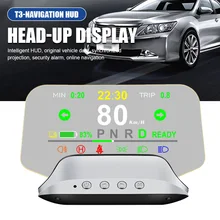 HUD Car Head Up Display OBD2 Speed Battery Navigation Gear Time Display Projector Lighting Signal for Tesla Model 3 Model Y Kit