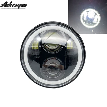 

Motorcycle 5-3/4" 5.75 inch H4 Moto LED Projector DRL Motorcycle accessories12v 24v motorbike headlight Full Halo car light
