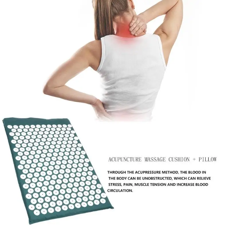 Лидер продаж; йога коврики удобные снять стресс боли в спине Спайк йога коврик подушка Массажер иглоукалывание релаксации дноуглубительные работы крови