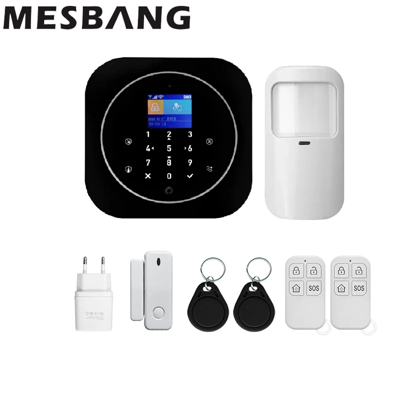 02 Домашняя wifi GSM сигнализация комплекты беспроводной охранной сигнализации охранная система с pir датчиком дверной детектор wifi IP камера Yuya APP - Цвет: 02
