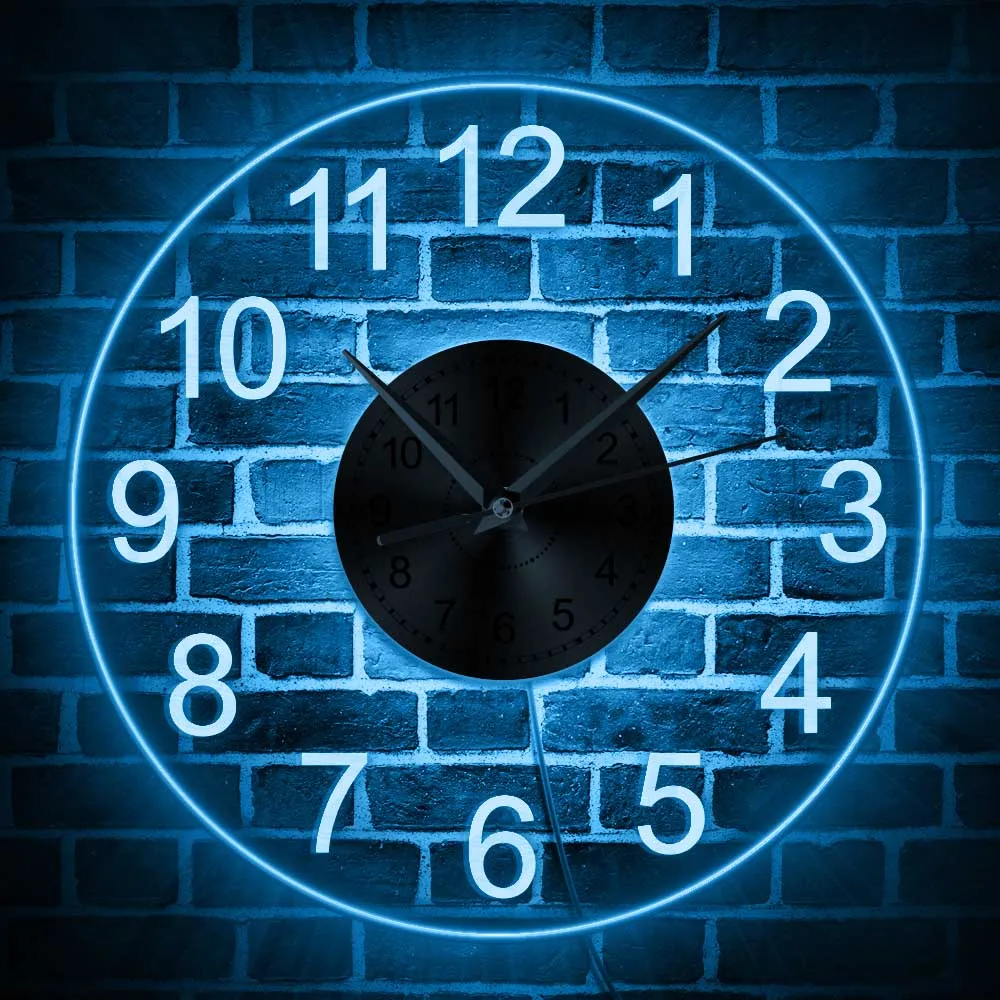 Modern Acrylic Wall Clock With LED Backlight Brand Name: The Vinyl Clock
