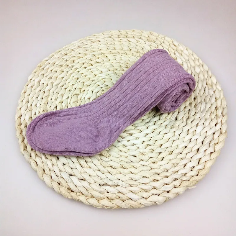 Детские носки для беременных; гетры; колготки; новорожденный младенец; хлопковые теплые колготки; чулочно-носочные изделия - Цвет: Фиолетовый