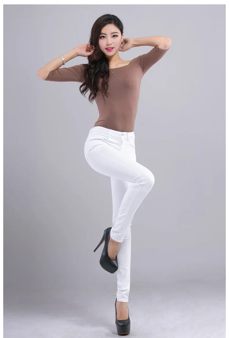 Yunxiang, белые джинсы, женские брюки, облегающие, для похудения, эластичные, узкие брюки, узкие брюки, тонкие, большие размеры
