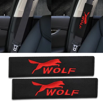 

2 ​​pieces / set for Ford ST RACING WOLF focus 2 focus 3 Fiesta EcoSport ESCORT cotton seat belt cover car styling