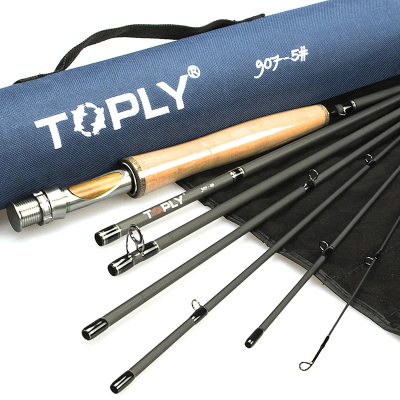 

With Fu 2019 New Style Cork Carbon 7 Section 9 Feet Boxing Fly Fishing Rod-DIY Material Fishing Rod Blue Barrel