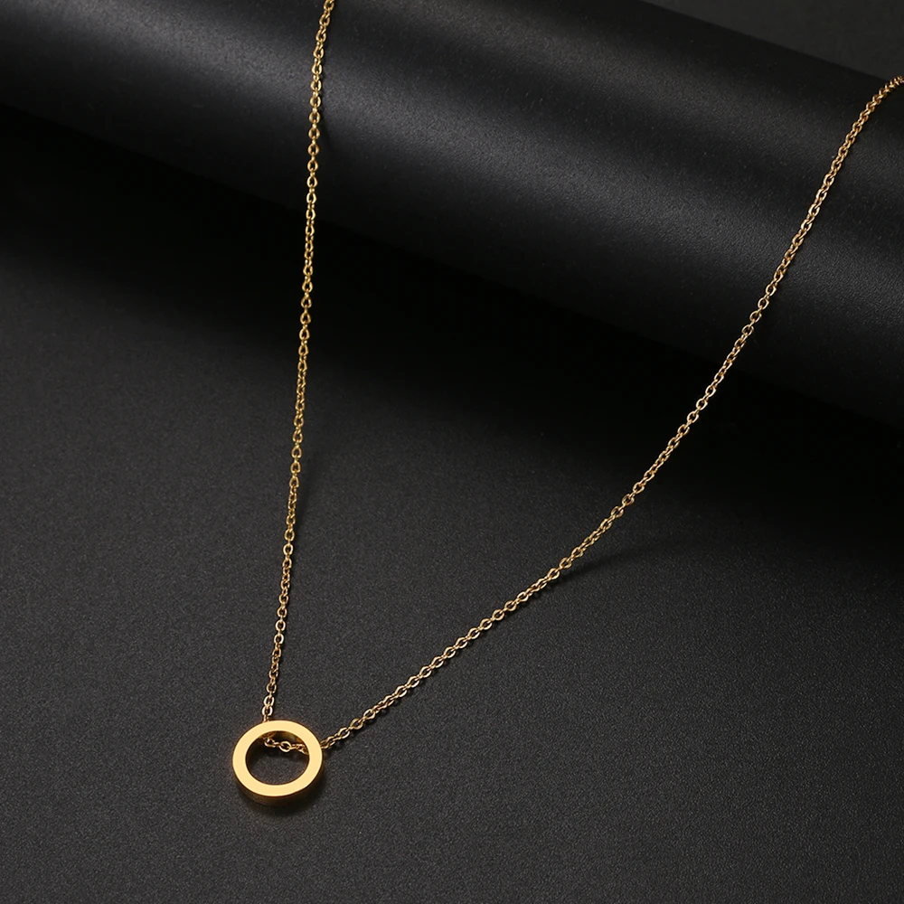 Stainless Steel Necklaces Minimalist Four-leaf Clover Geometric Style Fashion Chain Necklace for Women Collar Pendant Jewelry - Image 5