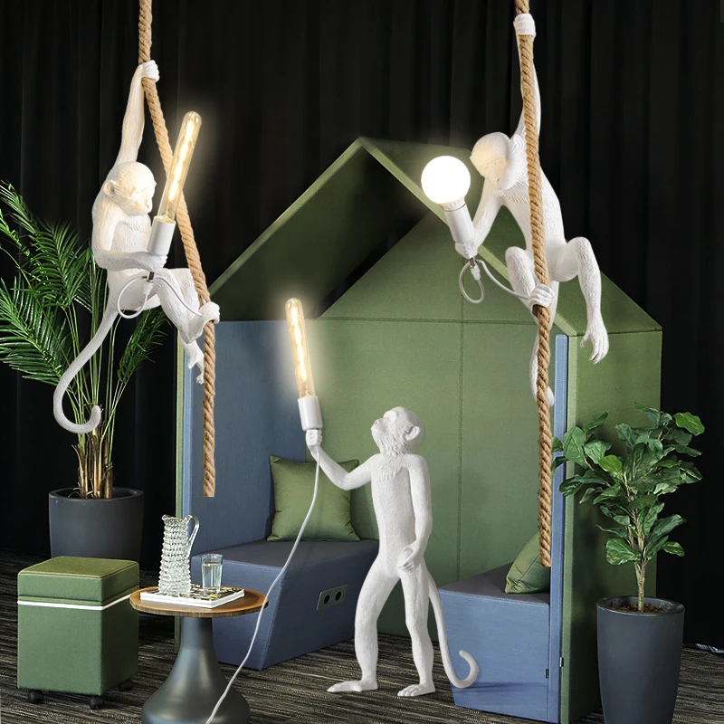 Современная лампа в форме обезьяны скандинавский креативный чердак украшение