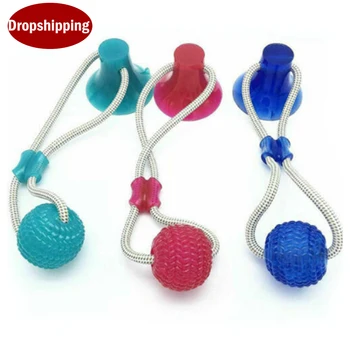 

Multifunction Pet Molar Bite Dog Toys Funny Pet Dog Tug Toys Interactive Suction Cup Push TPR Ball Toys Puppy Tooth Clean Supply
