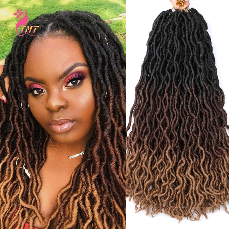 

Ombre Gypsy Locs Crochet Braid Hair 18Inch Synthetic Passion Twist Hair Pre Loop Crochet Soft Dreads Dreadlocks Hair Extensions