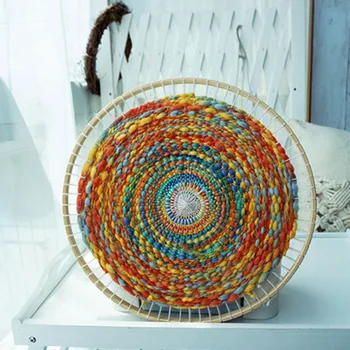 

Round Wooden Loom DIY Handmade Weaving Knitting Machine Handmade Tapestry Home Wall Hanging Decoration Knitting Tool #