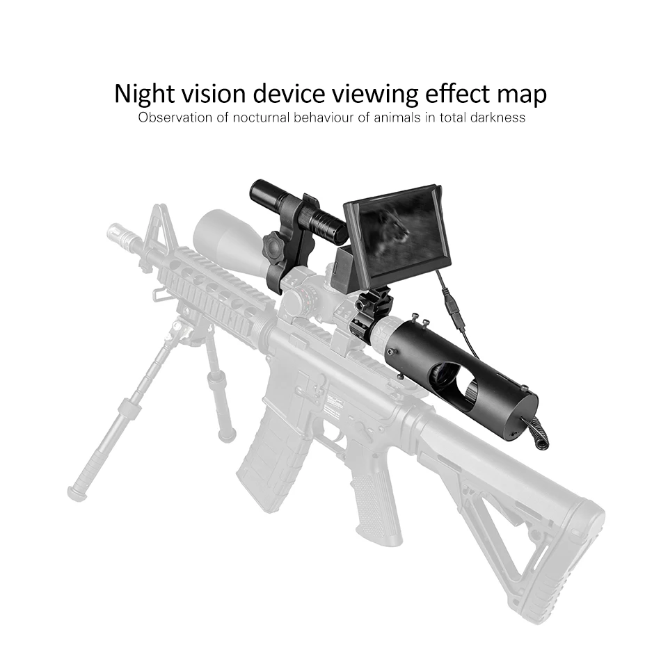 

PDDHKK 850nm 3W Laser Night Vision Infrared IR Riflescope Hunting Scopes Optics Sight Tactical Waterproof 4.3 inch LCD Display