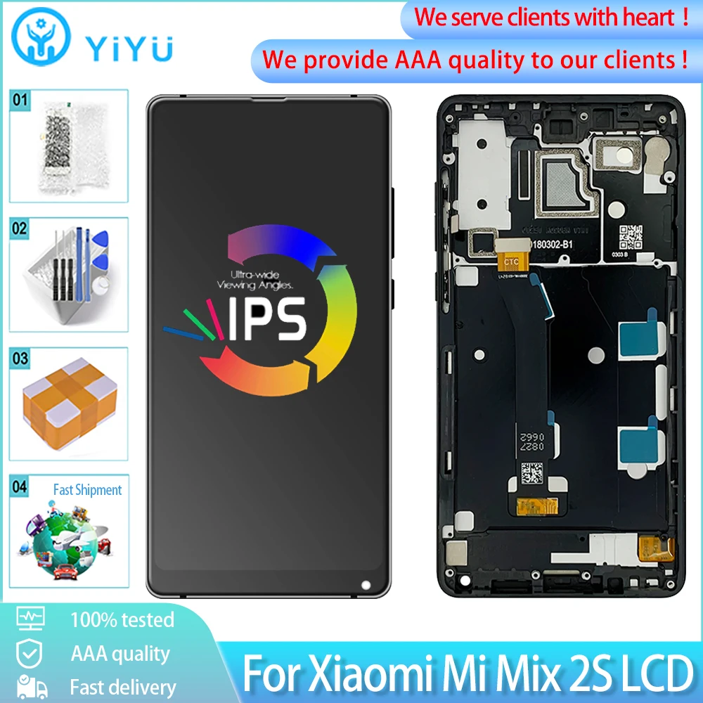ЖК-дисплей для Xiaomi Mi Mix 2S качество AAA сенсорный экран с рамкой дигитайзер в сборе