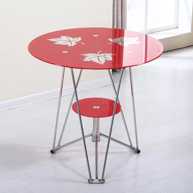 

Glass Table Round Toughening Reception Office Negotiation Table Dormitory Simple Tea Table Family Table Chair Balcony Small Roun