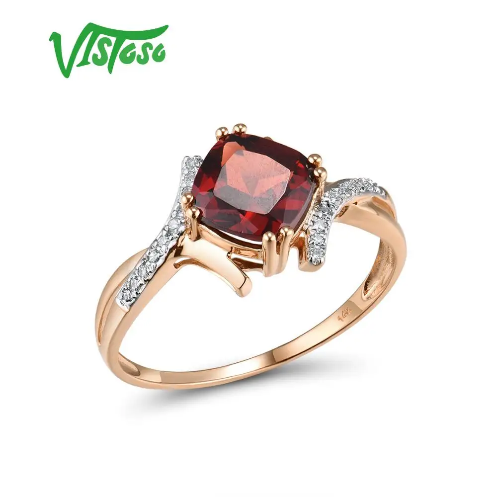 Женское золотое кольцо с голубым топазом VISTOSO из белого золота 14 к 585 пробы со