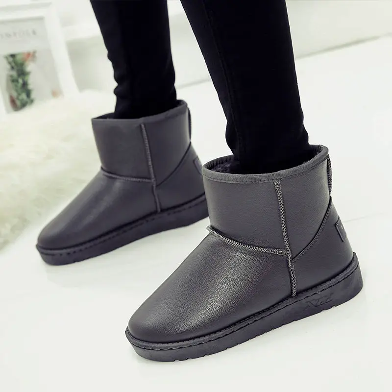 

Women Snow Boots with Fur New Warm waterproof Winter Women ankle Boots wedges high heels Ladies Flats Boots Shoes -20 degress
