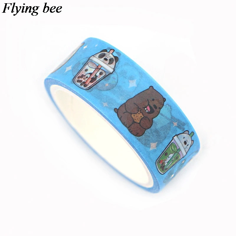 Flyingbee 15 мм X 5 м Мы Голые Медведи Бумага васи клейкая лента мультфильм забавная клейкая лента DIY Скрапбукинг наклейка этикетка маскирующая лента X0614