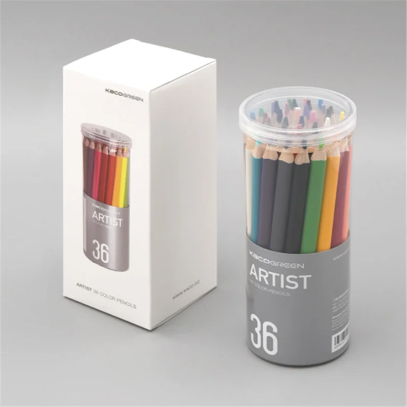 Xiaomi KACOGREEN ARTIST, 36 цветов, цветные карандаши, цветные, смелые карандаши для рисования, гладкий набор, 4,0 мм, для художника, студента