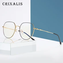 CRIXALIS, металлические круглые очки для чтения, женские, анти-синий светильник, прозрачные линзы, модный дизайн, оптические оправы, черные очки для мужчин