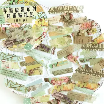 

60pcs/pack Creative Retro Flower/nostalgic Vintage Bill Old Newspapers Tickets Decorative Sticker DIY Diary Scrapbooking Sticker
