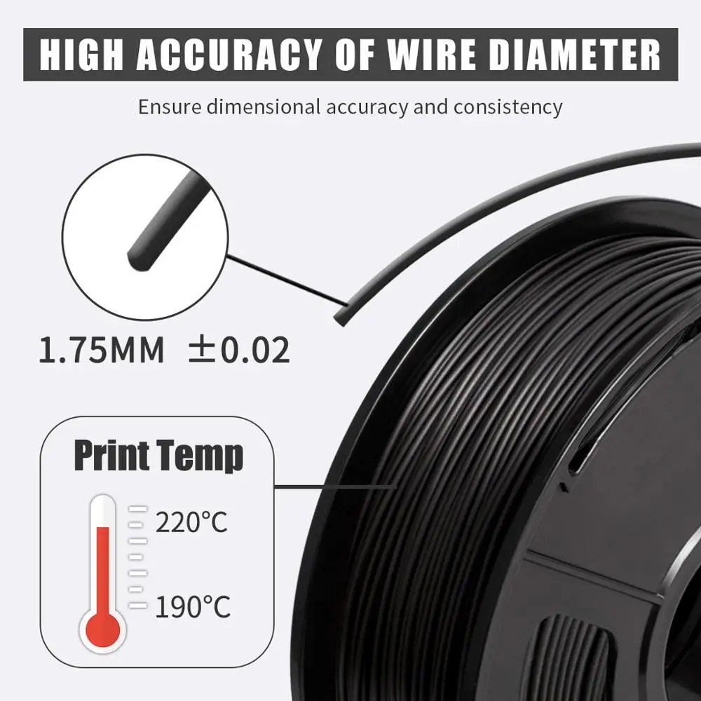 AW 3D Printer Filament PLA 1kg 1.75mm Diameter Tolerance +/-0.02mm Muti-Color 100% No Bubble Eco-friendly Printing Material