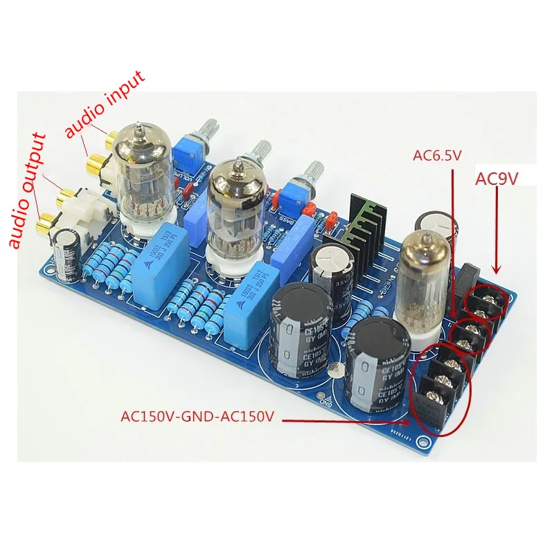 KYYSLB AC двойной 150V AC8V AC6.3V ламповый усилитель тон доска 6N1 домашний аудио желчный предуселитель, тон-плата 220 мкФ/250 V 1% металлический сопротивление