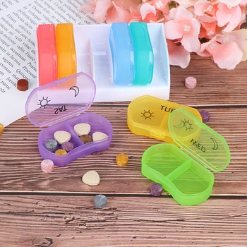 

7 Days Medicine Pill Box Mini Portable Travel Storage Vitamin Box Sort Tablet Holder Organizer Container Cases 2 Styles